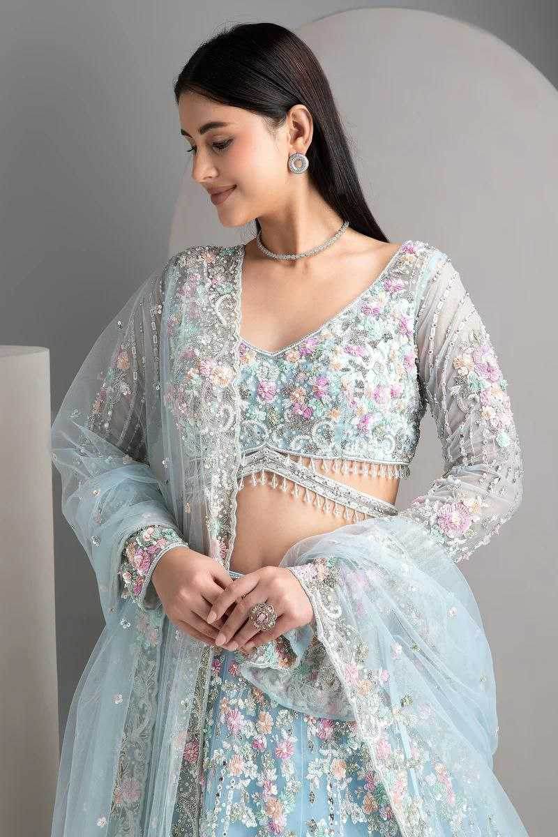 Organza Silk Designer Sequins Lehenga - MYLUXURY LANE ENTERPRISE